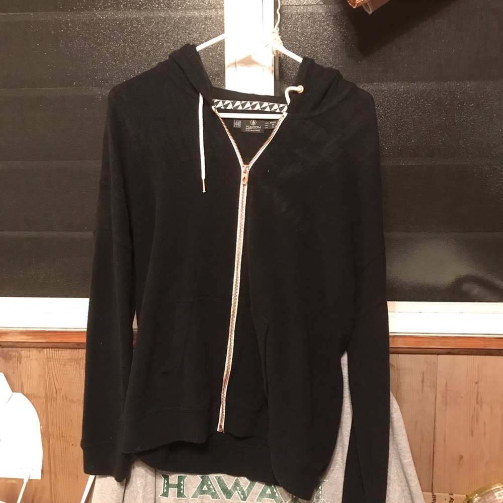 Volcom black hooded jacket